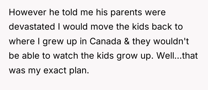 However he told me his parents were devastated I would...