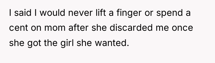 I said I would never lift a finger or spend...