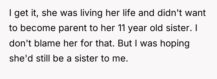 I get it, she was living her life and didn't...