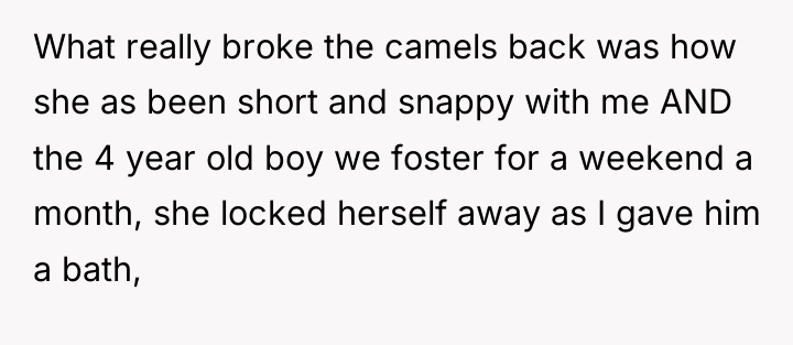 What really broke the camels back was how she as...