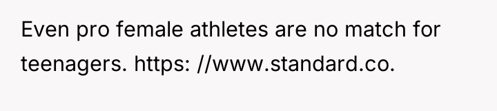 Even pro female athletes are no match for teenagers. https:...