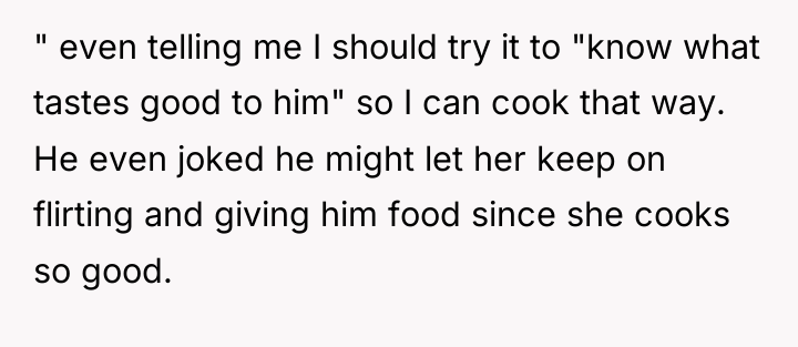 " even telling me I should try it to "know...