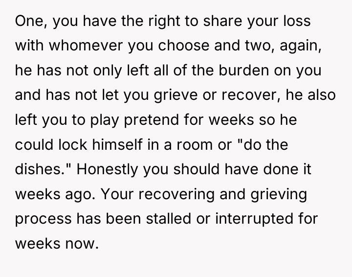 One, you have the right to share your loss with...