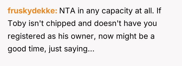 fruskydekke NTA in any capacity at all. If Toby isn't...