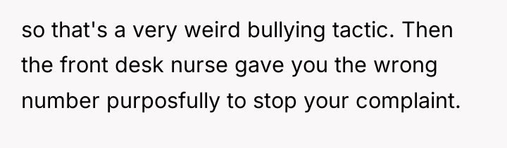 so that's a very weird bullying tactic. Then the front...