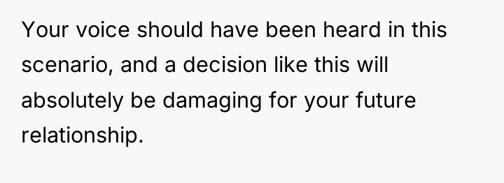 Your voice should have been heard in this scenario, and...