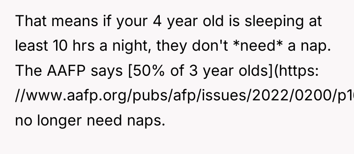 That means if your 4 year old is sleeping at...