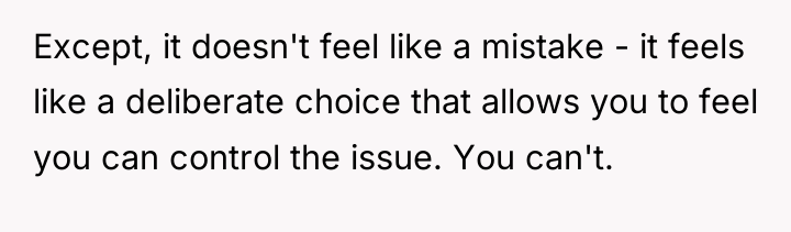Except, it doesn't feel like a mistake - it feels...