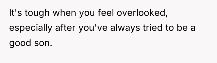 It's tough when you feel overlooked, especially after you've always...