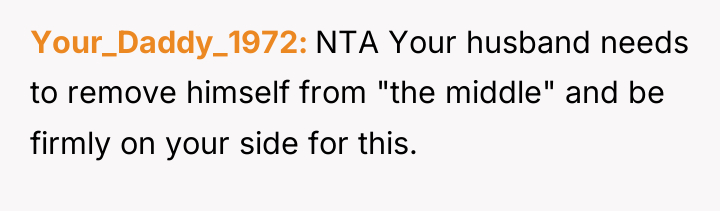 Your_Daddy_1972 NTA Your husband needs to remove himself from "the...