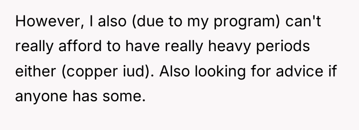 However, I also (due to my program) can't really afford...