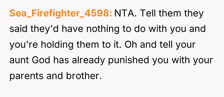 Sea_Firefighter_4598 NTA. Tell them they said they'd have nothing to...