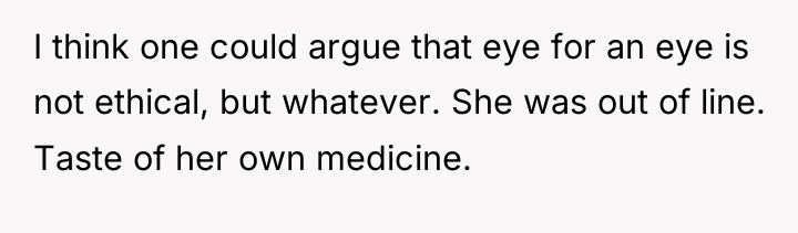 I think one could argue that eye for an eye...