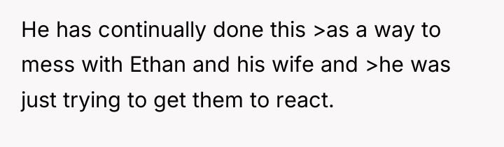 He has continually done this >as a way to mess...