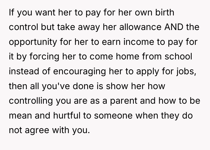 If you want her to pay for her own birth...