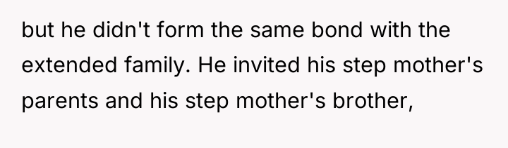 but he didn't form the same bond with the extended...