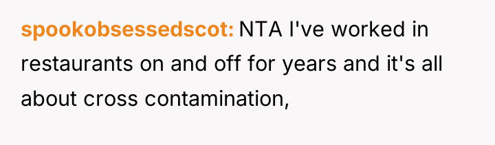 spookobsessedscot NTA I've worked in restaurants on and off for...