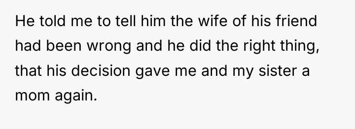 He told me to tell him the wife of his...