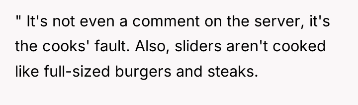 " It's not even a comment on the server, it's...