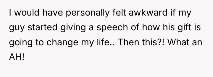 I would have personally felt awkward if my guy started...