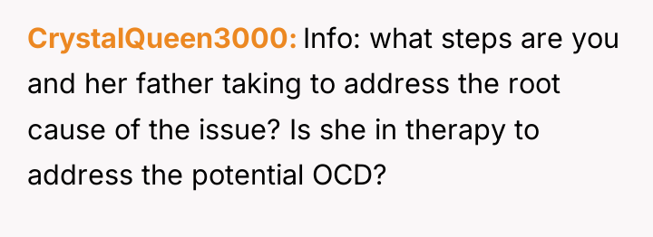 CrystalQueen3000 Info: what steps are you and her father taking...