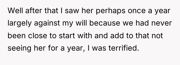 Well after that I saw her perhaps once a year...