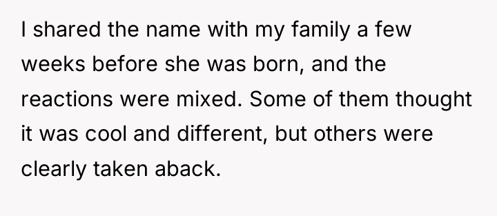 I shared the name with my family a few weeks...