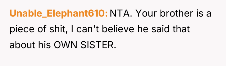Unable_Elephant610 NTA. Your brother is a piece of shit, I...