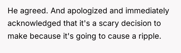 He agreed. And apologized and immediately acknowledged that it's a...