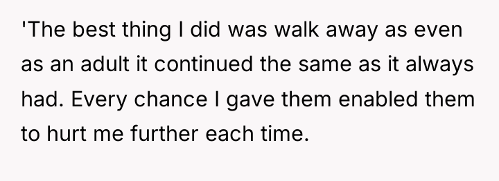 'The best thing I did was walk away as even...