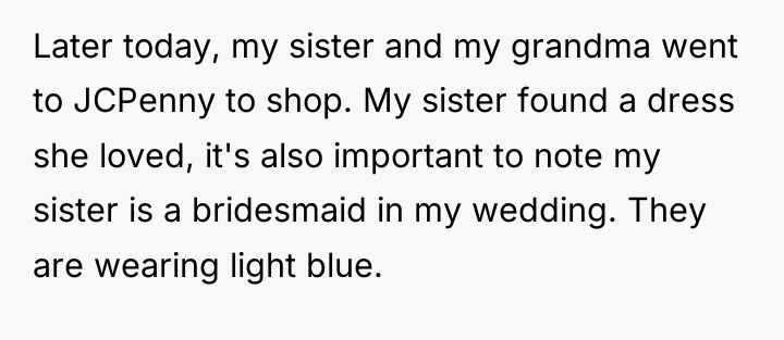 Later today, my sister and my grandma went to JCPenny...