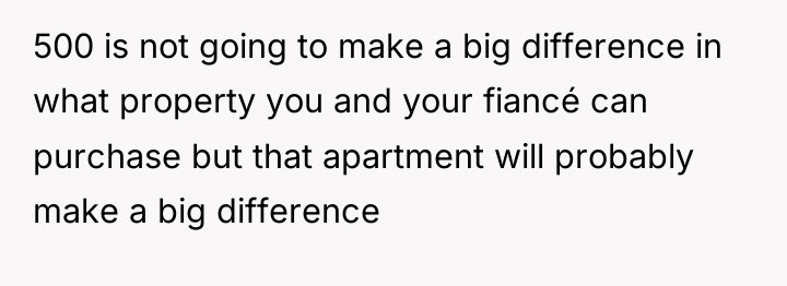500 is not going to make a big difference in...