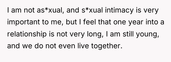 I am not as*xual, and s*xual intimacy is very important...