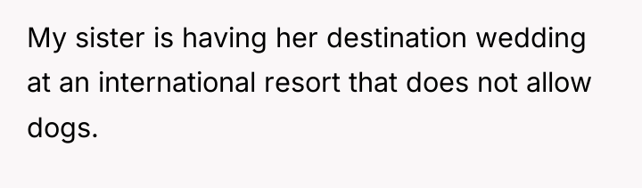 My sister is having her destination wedding at an international...
