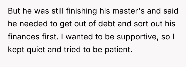 But he was still finishing his master's and said he...
