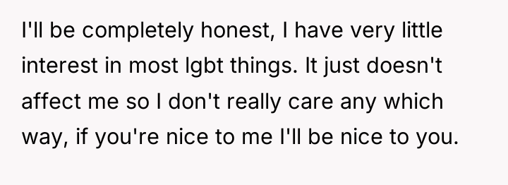 I'll be completely honest, I have very little interest in...