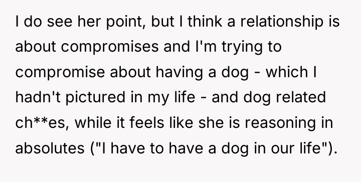 I do see her point, but I think a relationship...
