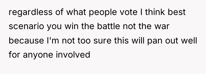 regardless of what people vote I think best scenario you...