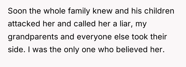 Soon the whole family knew and his children attacked her...