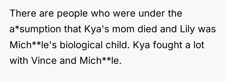 There are people who were under the a*sumption that Kya's...