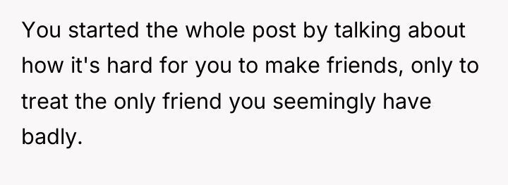 You started the whole post by talking about how it's...