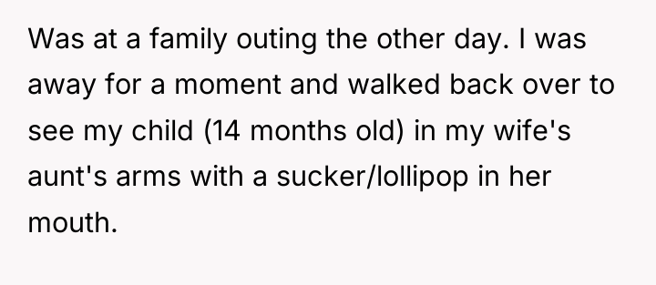 Was at a family outing the other day. I was...