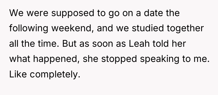 We were supposed to go on a date the following...
