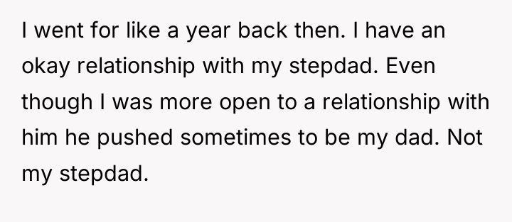 I went for like a year back then. I have...