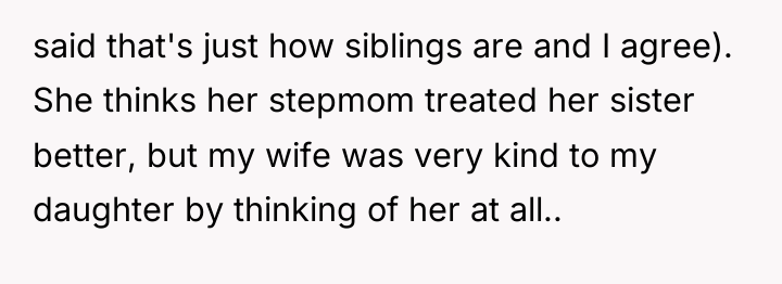 said that's just how siblings are and I agree). She...