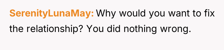 SerenityLunaMay Why would you want to fix the relationship? You...