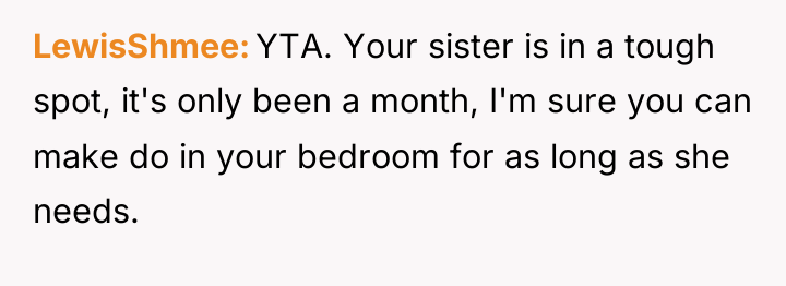 LewisShmee YTA. Your sister is in a tough spot, it's...