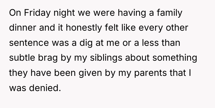 On Friday night we were having a family dinner and...