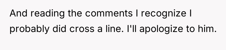 And reading the comments I recognize I probably did cross...