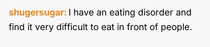 shugersugar I have an eating disorder and find it very...